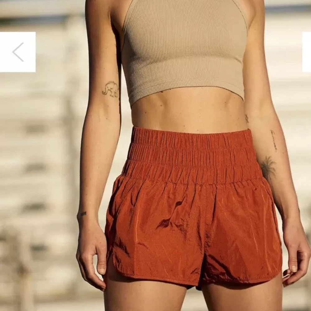 NWOT FP Movement The Way Home Shorts Red Earth Size S Free People Running Split